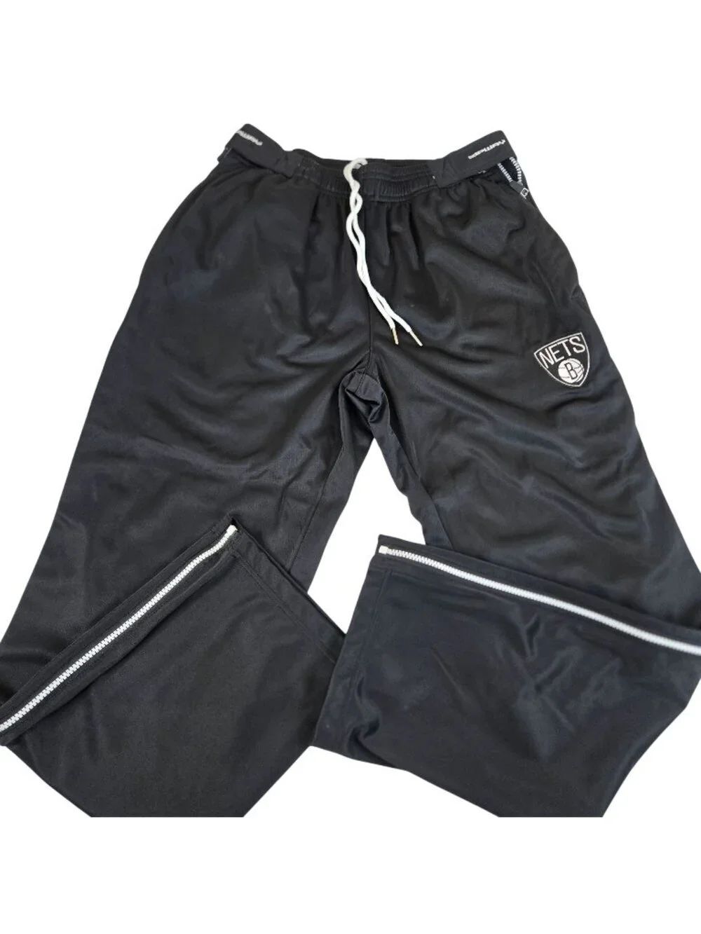 NBA Brooklyn Nets Black Zipway Tearaway Track Pants Mens Size M
